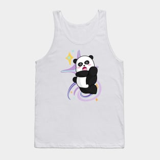 Cute Panda Kungfu In Space Tank Top